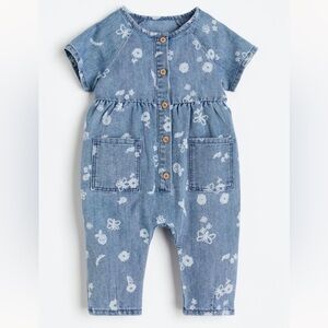 Denim Floral Jumpsuit